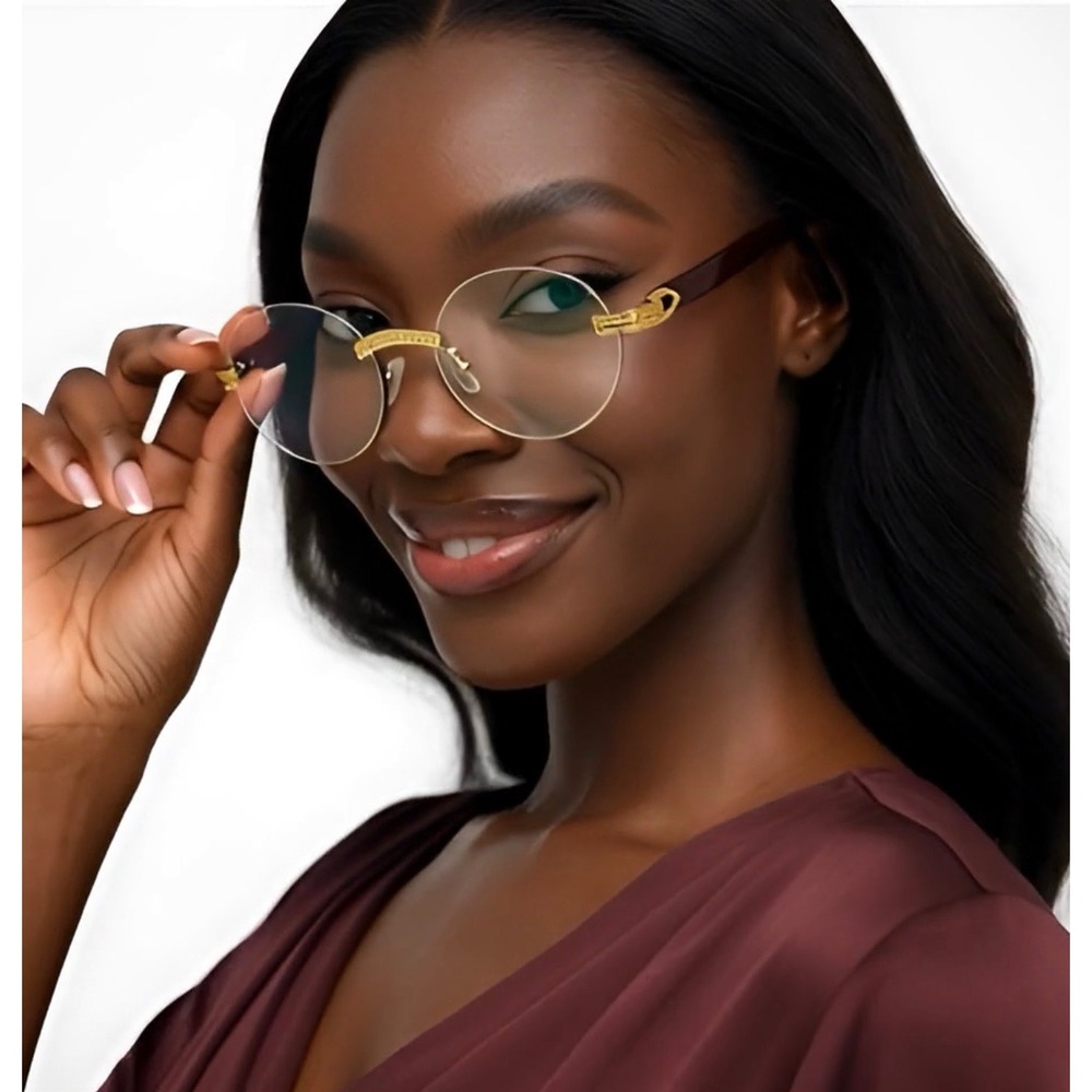 Rimless Round Glasses Eyeglasses Hipster Fashion Women Eyewear Shades Lentes New